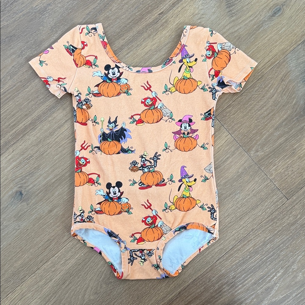Wild Rich Kids Leotard with sleeves. Disney Halloween. Gymnastics dance pumpkin